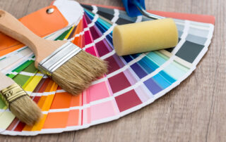Best Interior Paint Colors -swatches and brushes