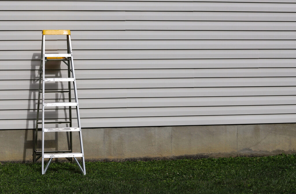 ladder used for exterior house painting prep